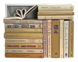 Assorted light brown books